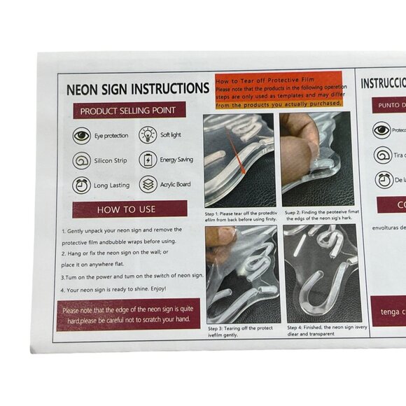 Blue LED Neon Wave Sign Light USB Powered Acrylic Backing 74c - Picture 3 of 5